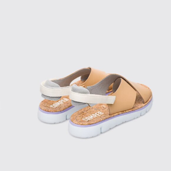 Camper Tan and White Sandals - Picture 3 of 12